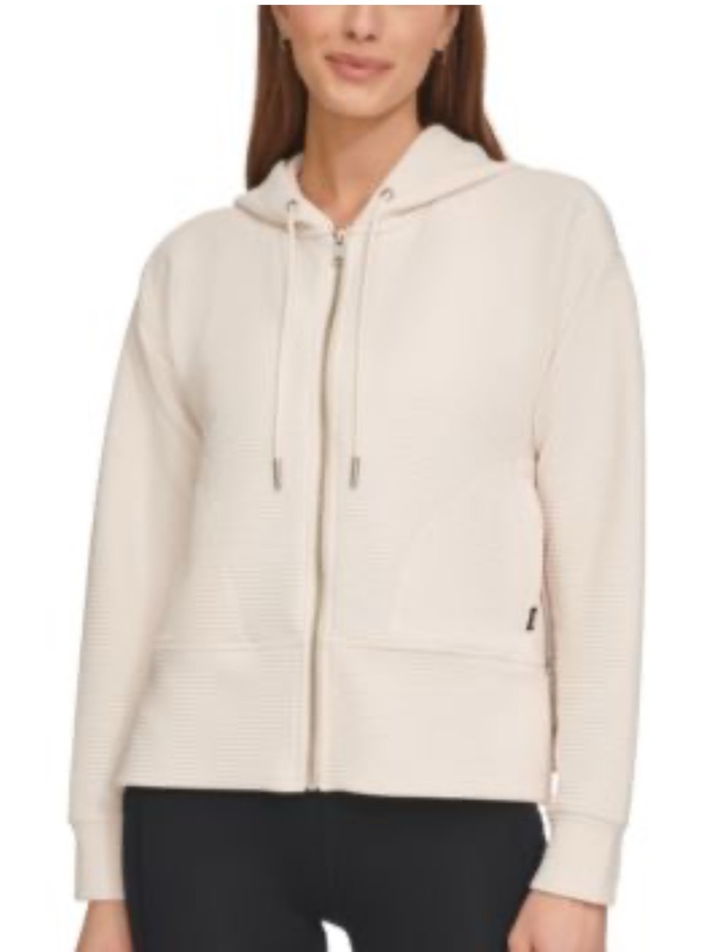 DKNY Woman’s Ribbed Full Zip Hoodie Jacket in Coral Best for a size medium/large - Picture 10 of 10